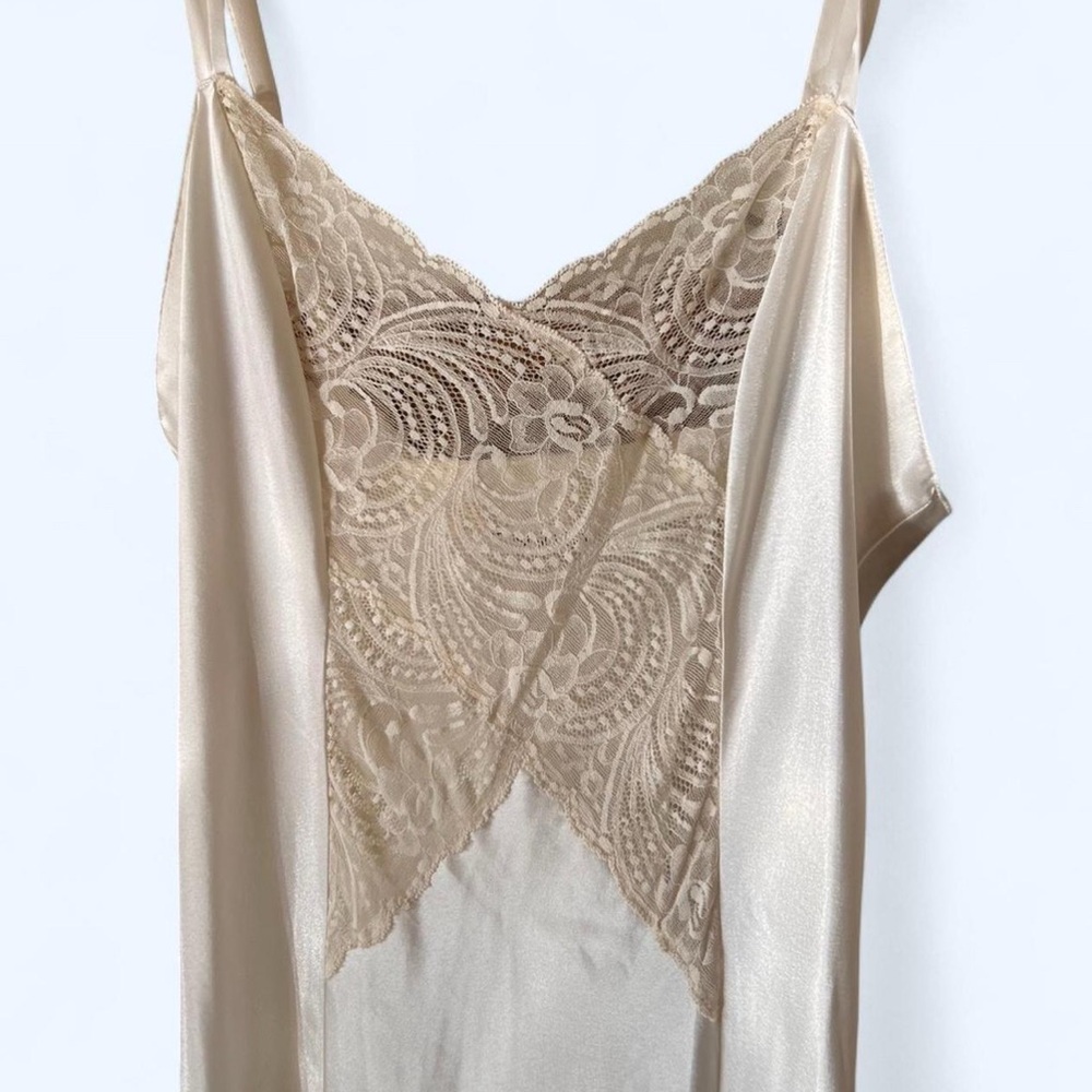 Vintage Cream Lace Satin Dress